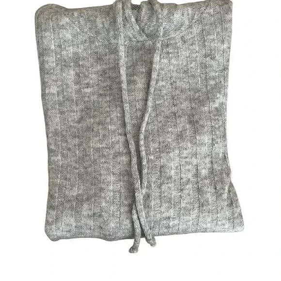 Sweet Romeo Ribbed Hooded Sweater/Light Heather Grey/Size XS - Picture 6 of 11